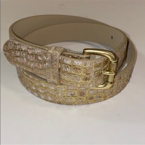 Anthropologie Metallic Animal Print Calf Hair Belt